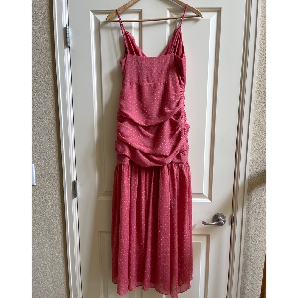 Lulus Season of Soirees Washed Red Clipped Dot Ruffled Maxi Dress - Picture 6 of 8